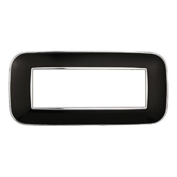 Compatible plate Bticino Axolute 6 modules plastic black Orbis serie Moon Ettroit AN91602