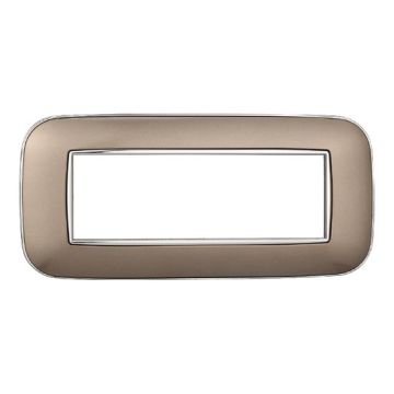 Compatible plate Bticino Axolute 6 modules plastic polished chrome Orbis serie Moon Ettroit AN91613