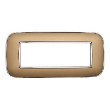 Compatible plate Bticino Axolute 6 modules plastic gold Orbis serie Moon Ettroit AN91611