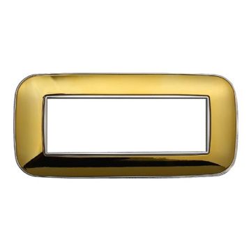 Compatible plate Bticino Axolute 6 modules plastic glossy gold Orbis serie Moon Ettroit AN91612