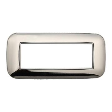 Compatible plate Bticino Axolute 6 modules plastic polished chrome Orbis serie Moon Ettroit AN91613