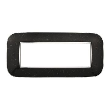 Compatible plate Bticino Axolute 6 modules plastic shiny black Orbis serie Moon Ettroit AN91624