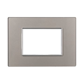 ETTROIT AN84306 3P Glass Plate Moon Series Silver Color Compatible with Bticino Axolute