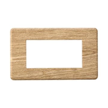 ETTROIT AN87405 Slim Thin 4P Plate Moon Series Dark Wood Color Compatible with Bticino Axolute Air