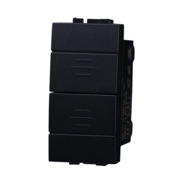 ETTROIT LN1204 Double Interlock Switch Up and Down 10A Black Color Compatible With Bticino Living International