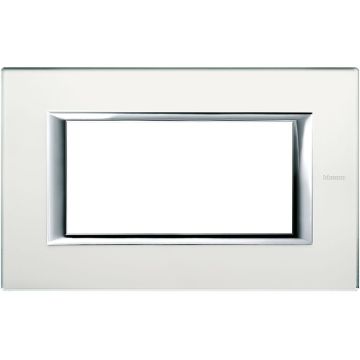 Bticino axolute - 4P 4-seater glass plate, etched mirror color HA4804VSA