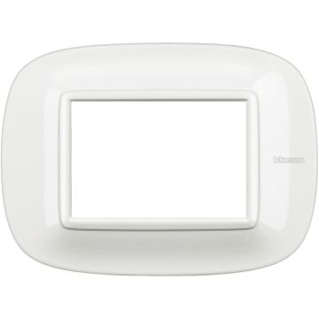 Bticino axolute - 3 module 3P elliptical plate in white Axolute metal