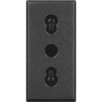 Bticino axolute series - 2P+E 10/16A bypass socket, center distance 19-26mm, anthracite color