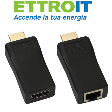 ETTROIT 30m HDMI to RJ45 extender, for Cat 5e/6 cable, 1080p, Passive extension/adapter transmission up to 30m