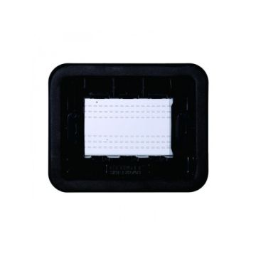 ETTROIT Plate with cover 3P IP55 hydrobox case compatible with Bticino Living black color - LN2703