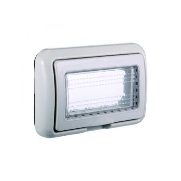 ETTROIT Plate with cover 4P IP55 hydrobox case compatible with Bticino Living grey colour - LG2704