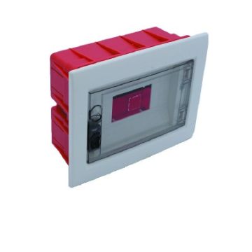 ETTROIT 8-module IP40 flush-mounted electrical switchboard with transparent smoked grey door - DB110908