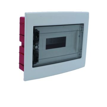 ETTROIT 18-module IP40 flush-mounted electrical switchboard with transparent smoked grey door RAL 7030 - DB110918