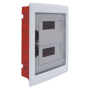 ETTROIT 24-module IP40 flush-mounted electrical switchboard with transparent smoked grey door RAL 7030 - DB110924