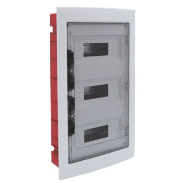 ETTROIT Flush-mounted electrical switchboard 36 modules IP40 with transparent door smoked grey RAL 7030 - DB110936