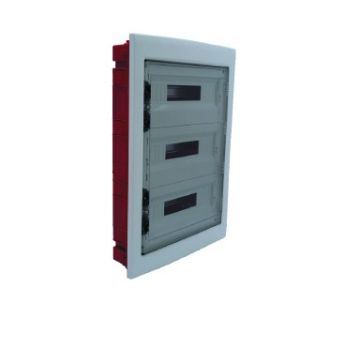 ETTROIT Flush-mounted electrical switchboard 54 modules IP40 with transparent door smoked grey RAL 7030 - DB110954