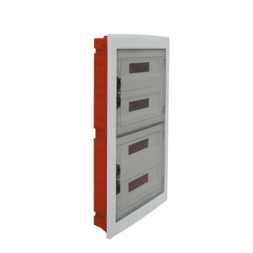 ETTROIT 72-module IP40 flush-mounted electrical switchboard with transparent smoked grey door RAL 7030 - DB110972