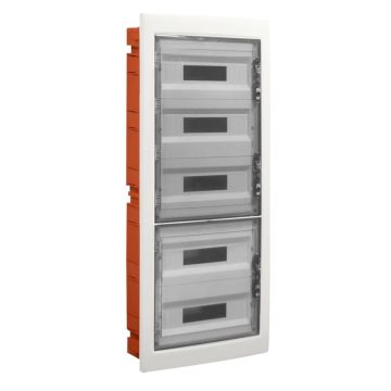 ETTROIT 90-module IP40 flush-mounted electrical switchboard with transparent smoked grey door RAL 7030 - DB110990