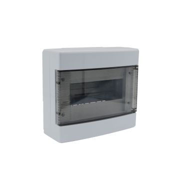 ETTROIT 8-module wall-mounted electrical switchboard IP40 white RAL 91682 with transparent smoked door - DB111908