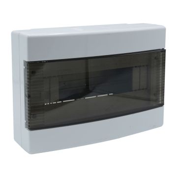 ETTROIT 12-module wall-mounted electrical switchboard IP40 white RAL 91682 with transparent smoked door - DB111912