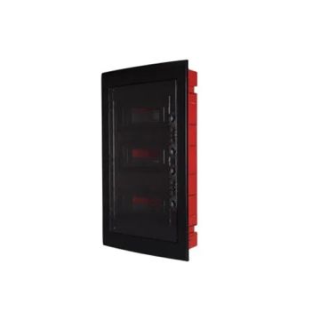 ETTROIT 36-module IP40 flush-mounted electrical switchboard with black blind door - DB112936B