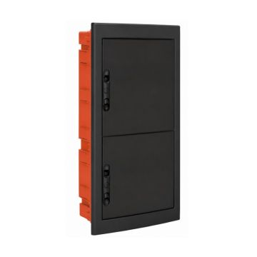 ETTROIT 72-module IP40 flush-mounted electrical switchboard with black blind door - DB112972B