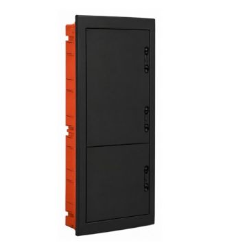 ETTROIT 90-module IP40 flush-mounted electrical switchboard with black blind door - DB112990B