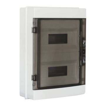 ETTROIT 24-module IP65 wall-mounted waterproof switchboard, RAL 7035 grey, with smoked transparent door - DB120924