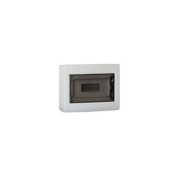 ETTROIT 12-module wall-mounted electrical switchboard IP40, RAL 7030 grey, with smoked transparent door - DB130912