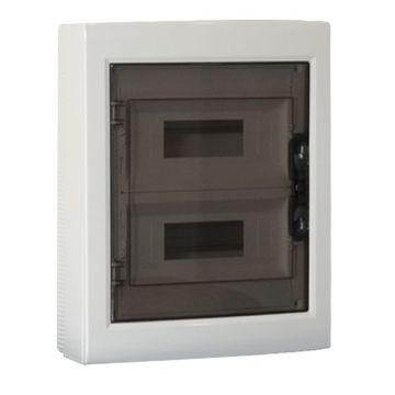 ETTROIT 24-module wall-mounted electrical switchboard IP40, RAL 7030 grey, with smoked transparent door - DB130924