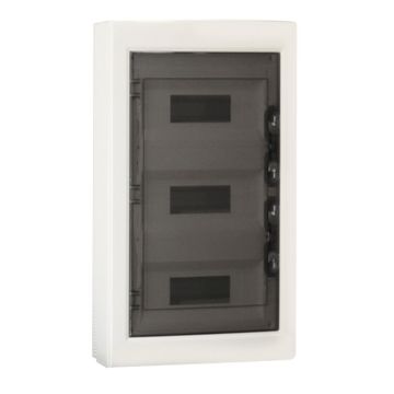 ETTROIT 36-module wall-mounted electrical switchboard IP40, RAL 7030 grey, with smoked transparent door - DB130936