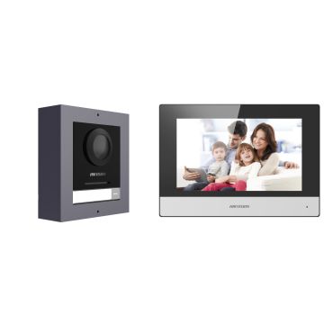 Hikvision DS‑KIS602(B) – 2 MP IP Video Intercom Kit with 7″ Touch Display, PoE