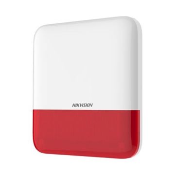 Hikvision AXPRO DS-PS1-E-WE Wireless Alarm Siren 868MHz 110dB Red LED Indicator Outdoor IP65