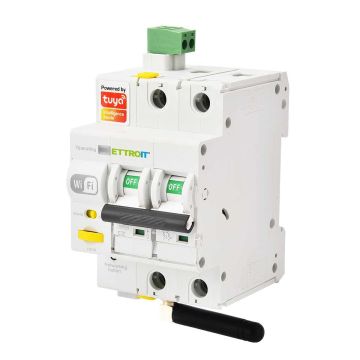 ETTROIT E-SMART WIFI Circuit Breaker 2P 32A 6KA TUYA App 3 DIN Modules ESR3232