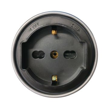 ETTROIT Schuko / two-way Plug &amp; Play socket for track system 16A 250V Black ETB2102