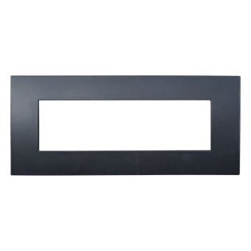 Ettroit VA83702 Venus series plate, 7 modules, plastic, black, compatible with Vimar Arkè series