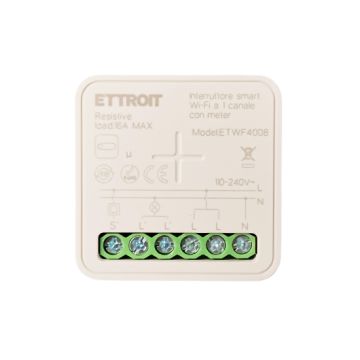 ETTROIT Micromodule energy meter / Smart WiFi Switch 1 Channel 10A Flush-Mounted Tuya ETWF4008