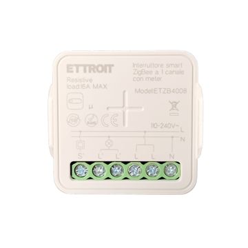 ETTROIT 1-Channel Zigbee Smart Switch Micromodule with 16A Energy Meter Flush-Mounted ETZB4008