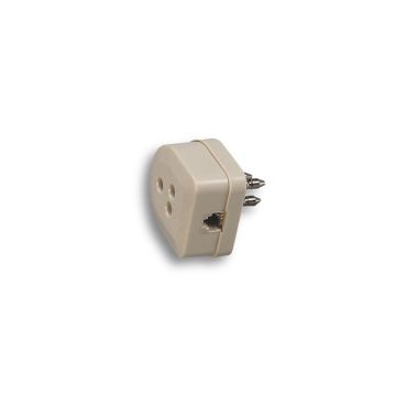 FANTON 22170 Three-pole telephone plug + three-pole socket + socket for 6/4 c plug connection.