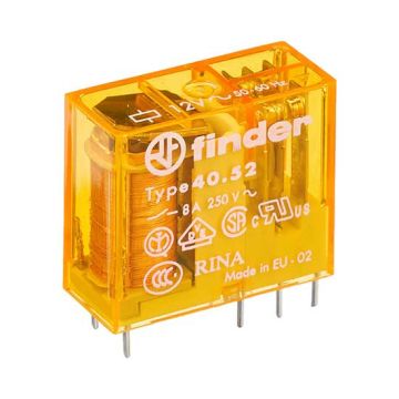 Mini Relay Finder Type 40.52 for PCB 2 plug-in exchanges 8A coil 230VAC alternating 405282300000