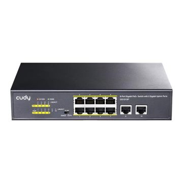 8-Port Gigabit PoE+ Network Switch with 2 Gigabit Uplink Ports 120W Non-manageable Cudy GS1010P