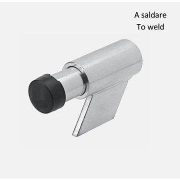 Sliding gate stop to be welded and screwed, with support spring for gate automation