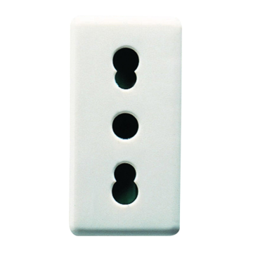 GEWISS GW20203 bivalent Italian socket 2P+E 16A 1 module, white color