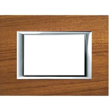 BTICINO axolute - 3P rectangular teak wood plate