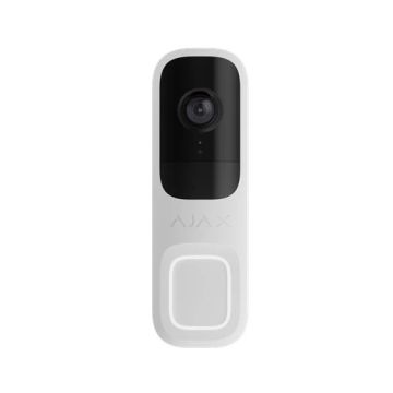 Ajax DoorBell 4MP Smart Video Doorbell AI Wi-Fi Night Vision and Two-Way Audio for Indoor Use, White 66390