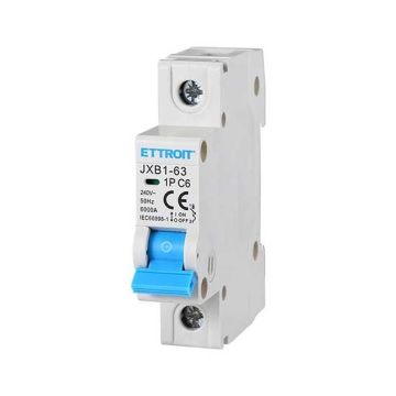 Magnetic thermal switch 1P 6A 220V 6Ka 1 DIN module Ettroit JX110660