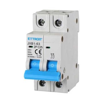 ETTROIT JX122560 Automatic Circuit Breaker 2P 25A 220V 2 DIN Modules