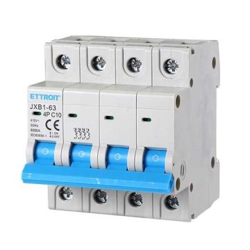 ETTROIT Automatic Circuit Breaker 4P 10A 380V 6Ka 4 DIN Modules JX141060