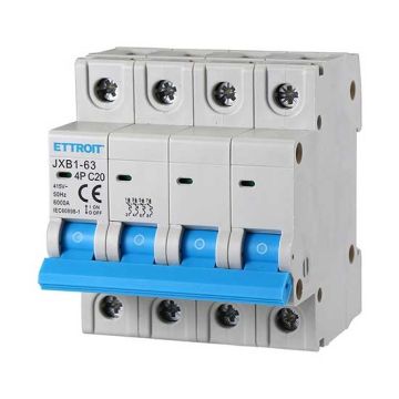 ETTROIT Automatic Circuit Breaker 4P 20A 380V 6kA 4 DIN Modules JX142060