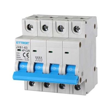 ETTROIT Automatic Circuit Breaker 4P 25A 6KA 380V 4 DIN Modules JX142560